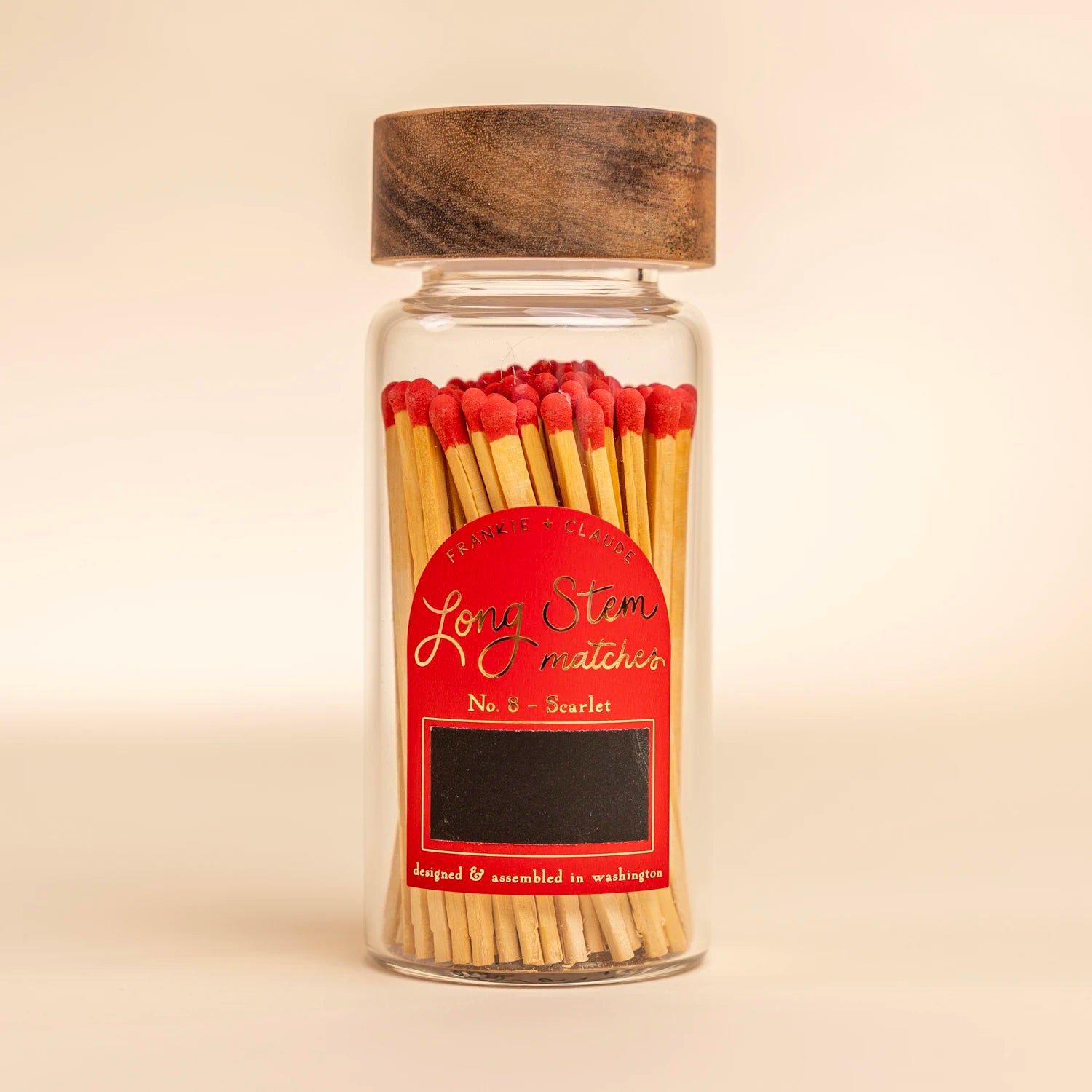 Scarlet Long Stem Matches Jar Laurel Mercantile Co.