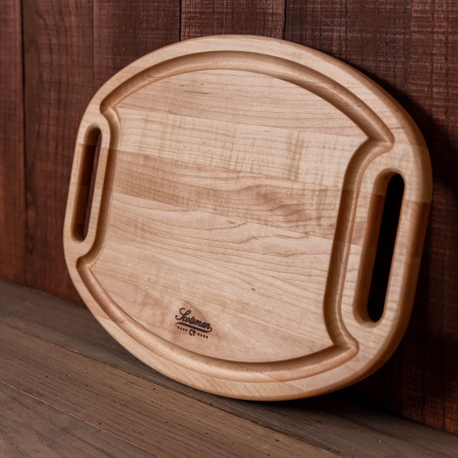 Maple Oval Grilling Board with Handles Laurel Mercantile