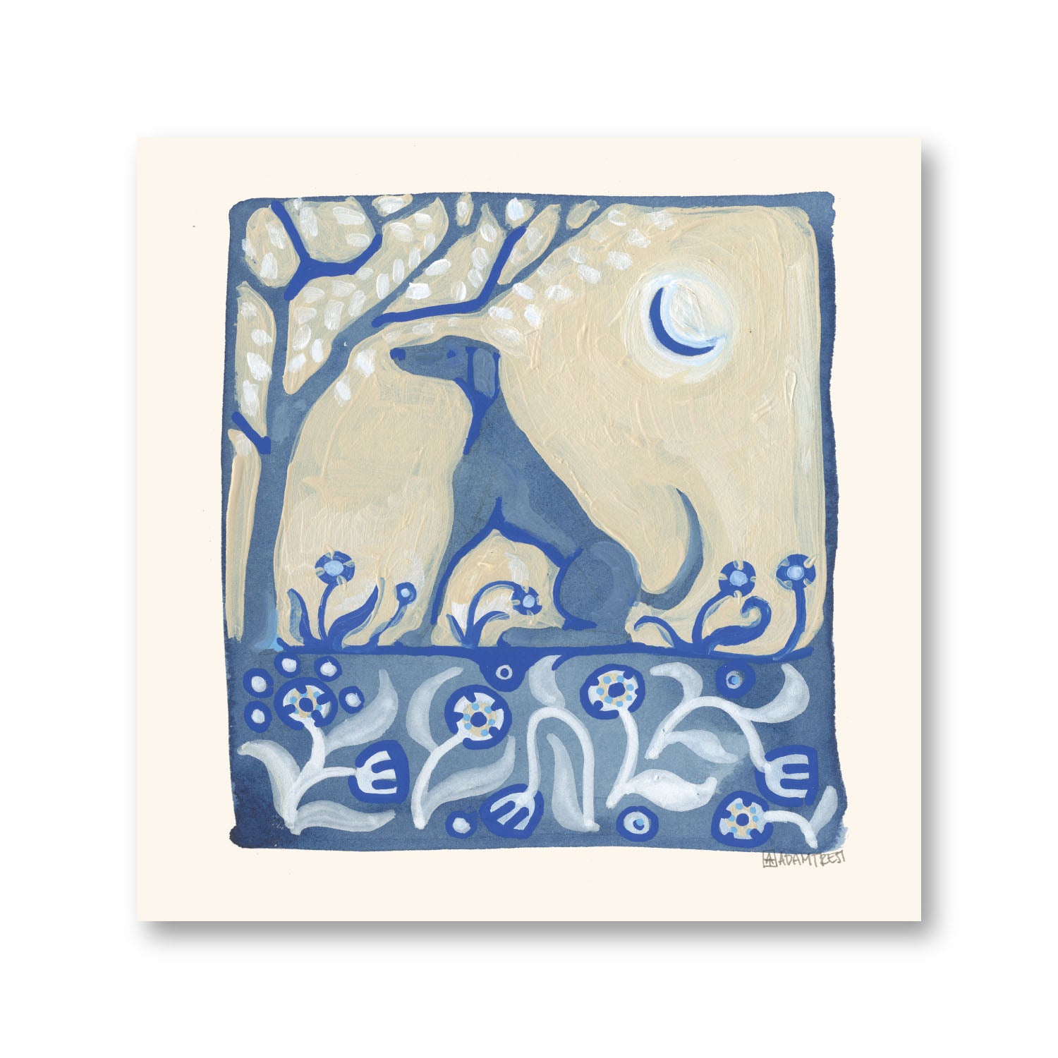 Adam Trest Hide & Seek | Dog Moon Print – Laurel Mercantile