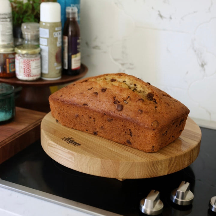 White Oak Round Cake Stand