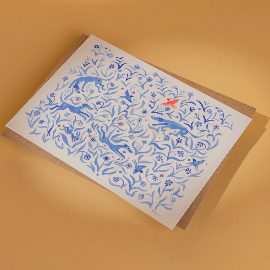 Adam Trest Stationery | Chasing Rabbits Flat Card