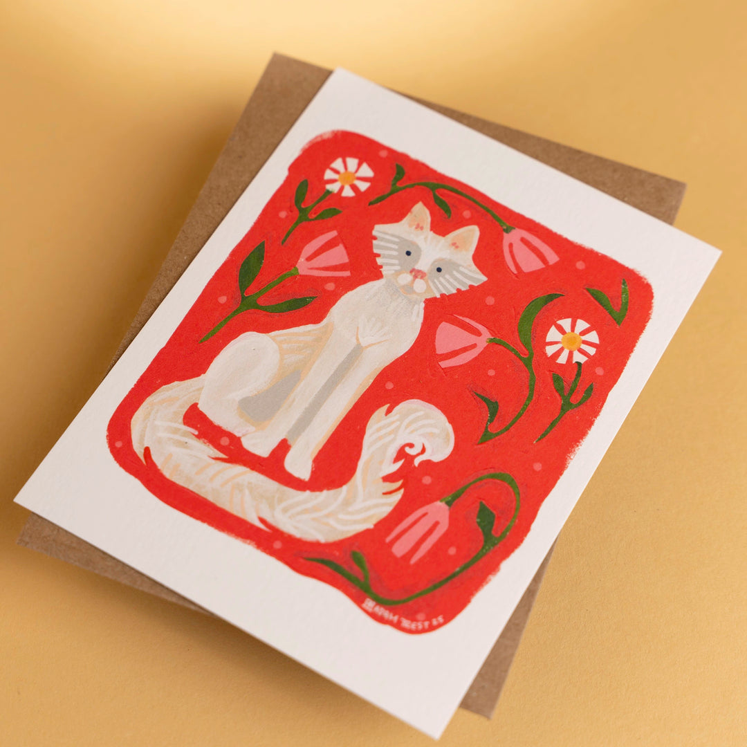 Adam Trest Stationery | Garden Cat Flat Card