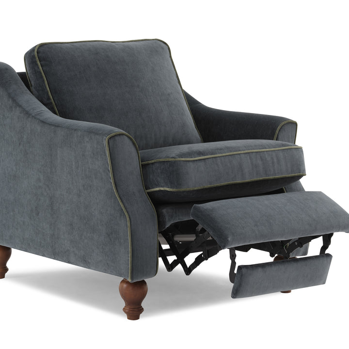 Adeline Reclining Chair - Sapphire Velvet