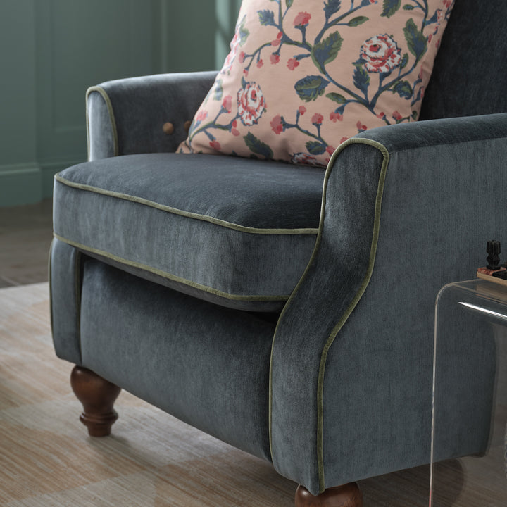 Adeline Reclining Chair - Sapphire Velvet