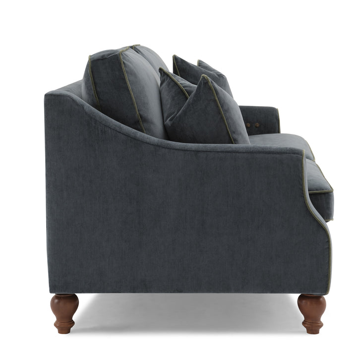 Adeline Reclining Sofa - Sapphire Velvet