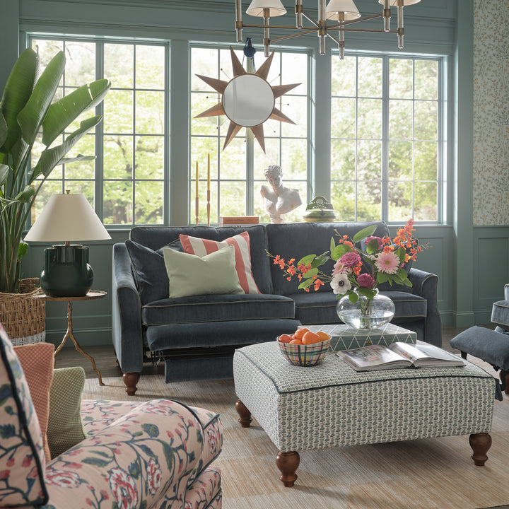 Adeline Reclining Sofa - Sapphire Velvet