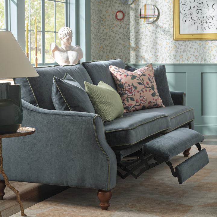 Adeline Reclining Sofa - Sapphire Velvet