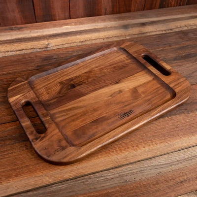Walnut Barbecue Board with handles.