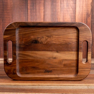 Walnut Barbecue Board with handles. 