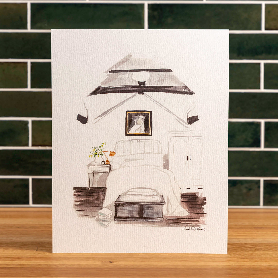 Bedroom Watercolor (11" X 14")