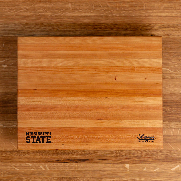 Cherry Mississippi State Butcher Block | Mississippi State Stacked