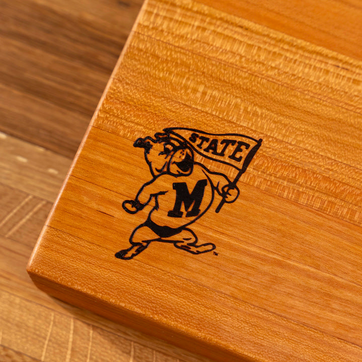Cherry Mississippi State Butcher Block | Bully with Flag