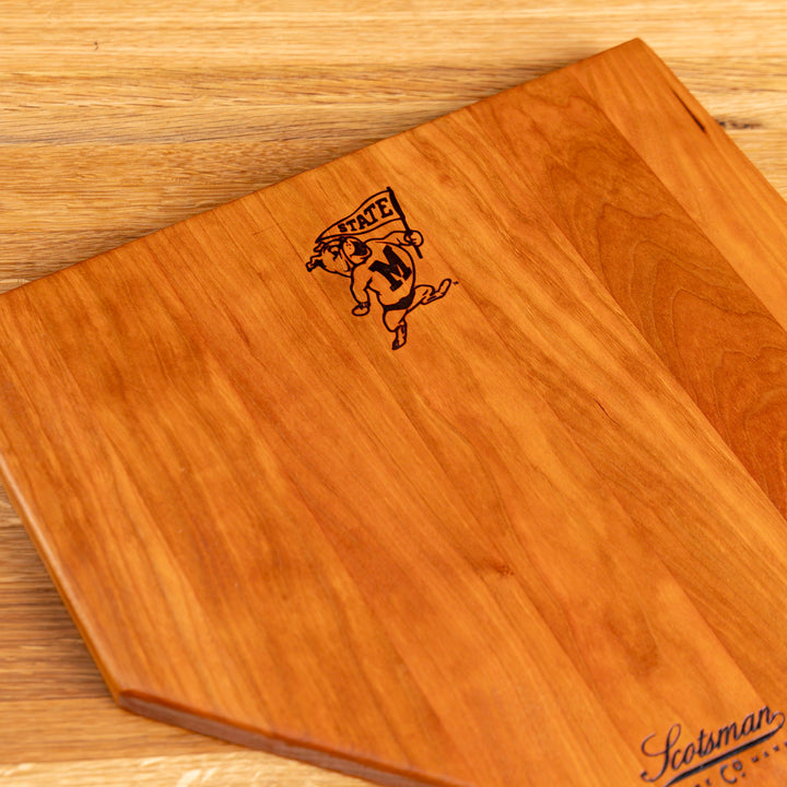 Cherry Mississippi State Home Plate Serving Board | Bully with Flag
