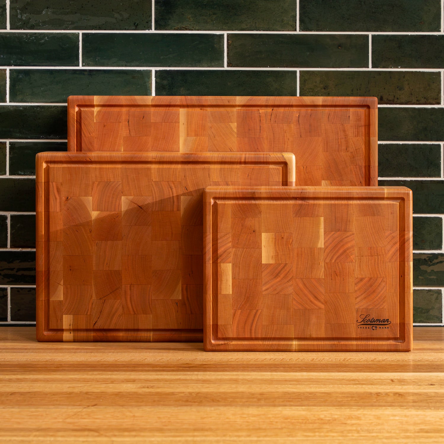 Cherry End Grain Rectangle Butcher Block with Juice Groove – Laurel ...