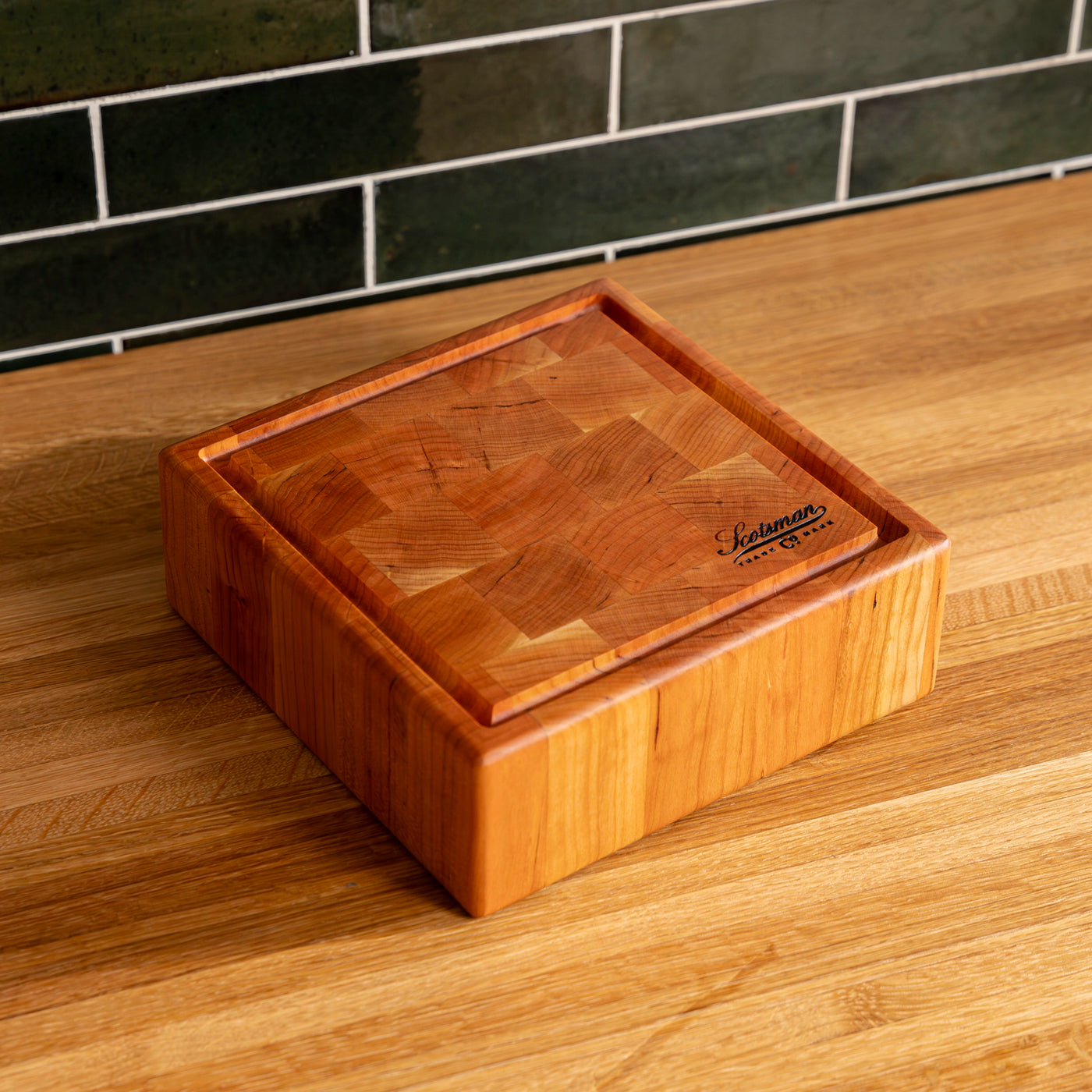 Butcher Block Square Cherry End Grain Square Butcher Block with Juice Groove – Laurel Mercantile