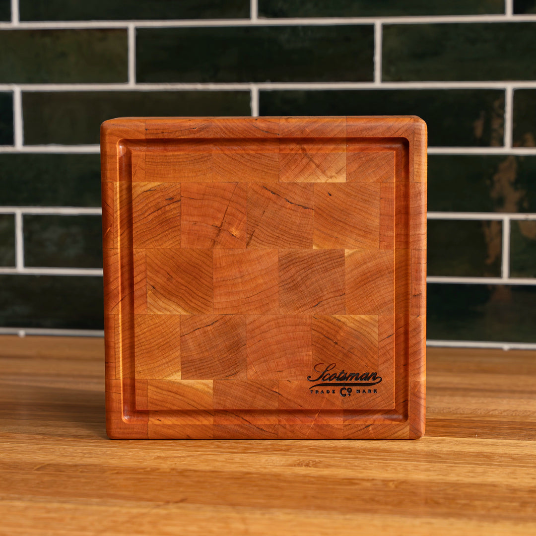Butcher Block Square Cherry End Grain Square Butcher Block with Juice Groove – Laurel Mercantile