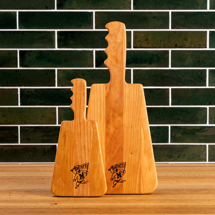 Cherry Cowbell Serving Board | Bully with Flag
