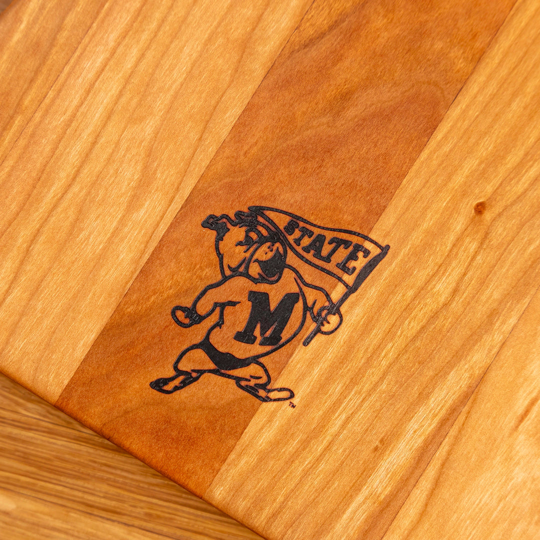 Cherry Cowbell Serving Board | Bully with Flag