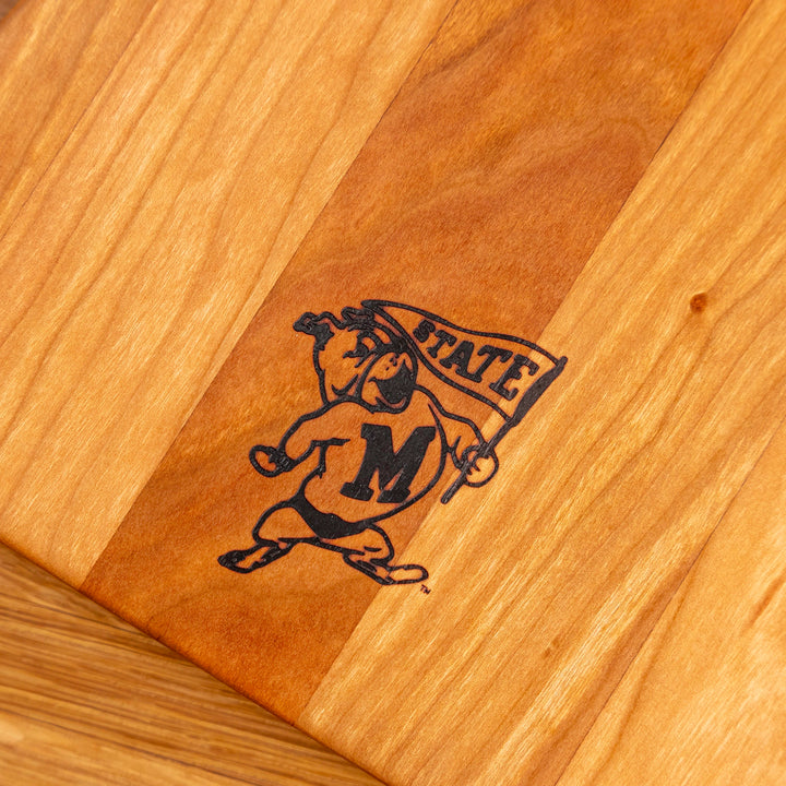 Cherry Cowbell Serving Board | Bully with Flag