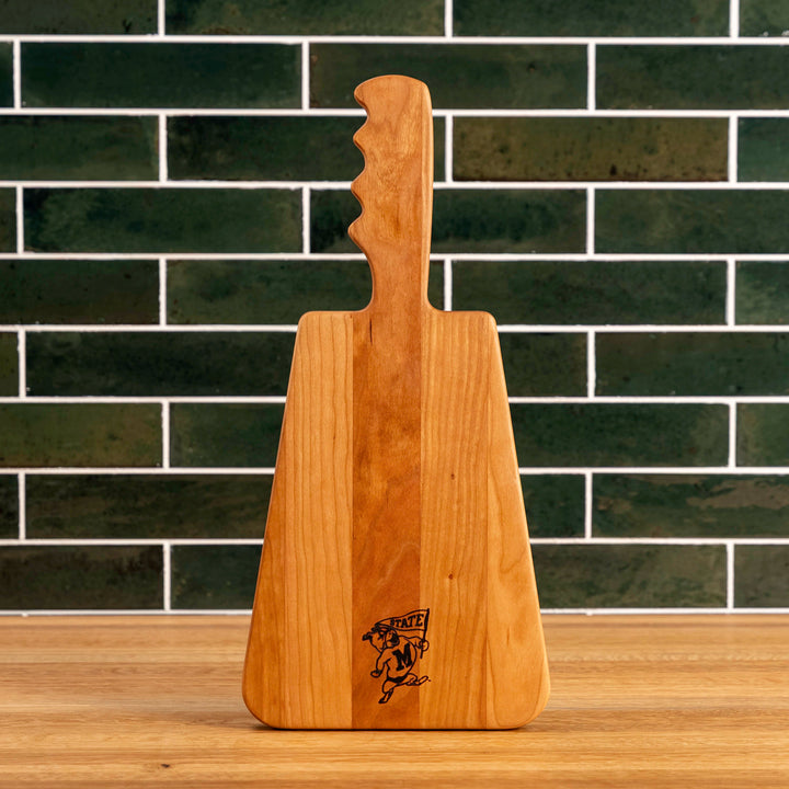 Cherry Cowbell Serving Board | Bully with Flag