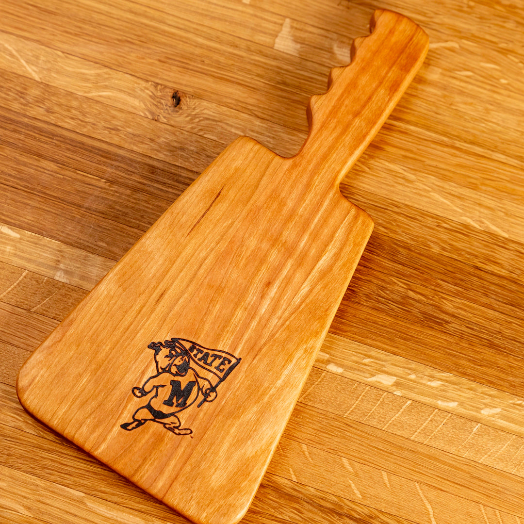 Cherry Cowbell Serving Board | Bully with Flag
