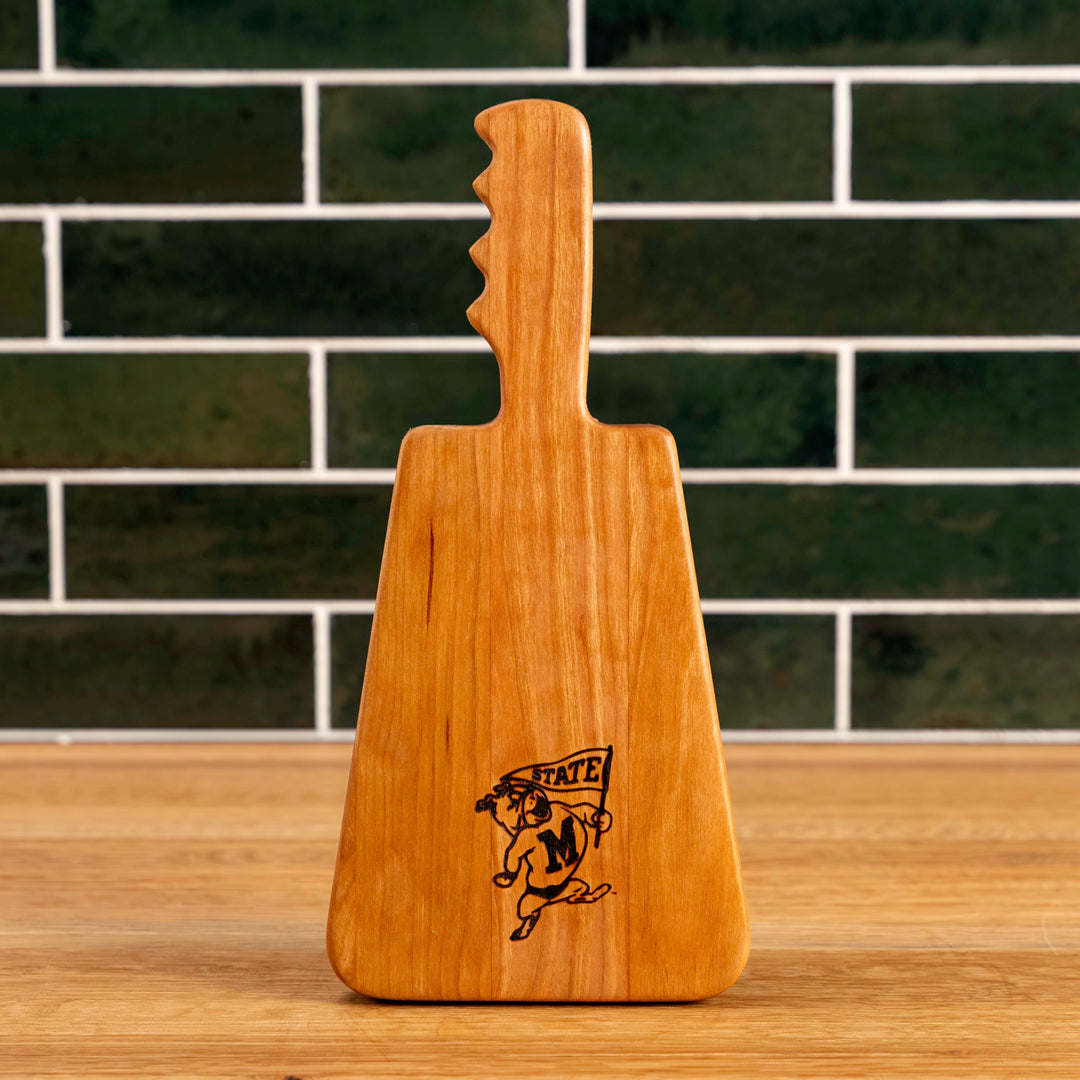 Cherry Cowbell Serving Board | Bully with Flag