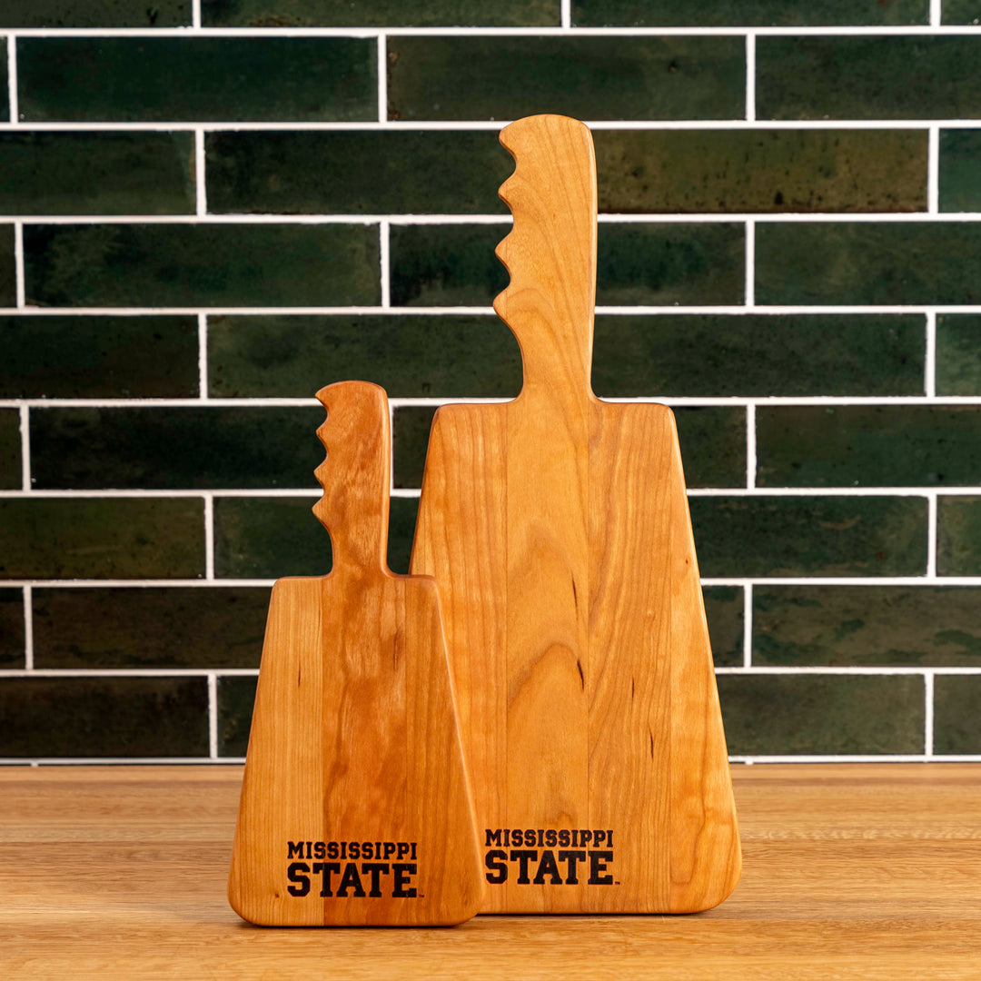 Cherry Cowbell Serving Board | Mississippi State Stacked
