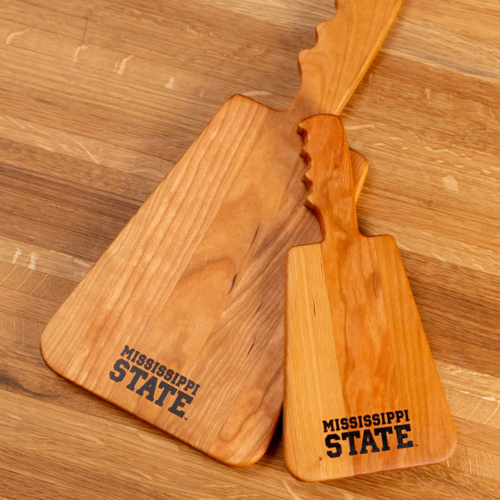 Cherry Cowbell Serving Board | Mississippi State Stacked