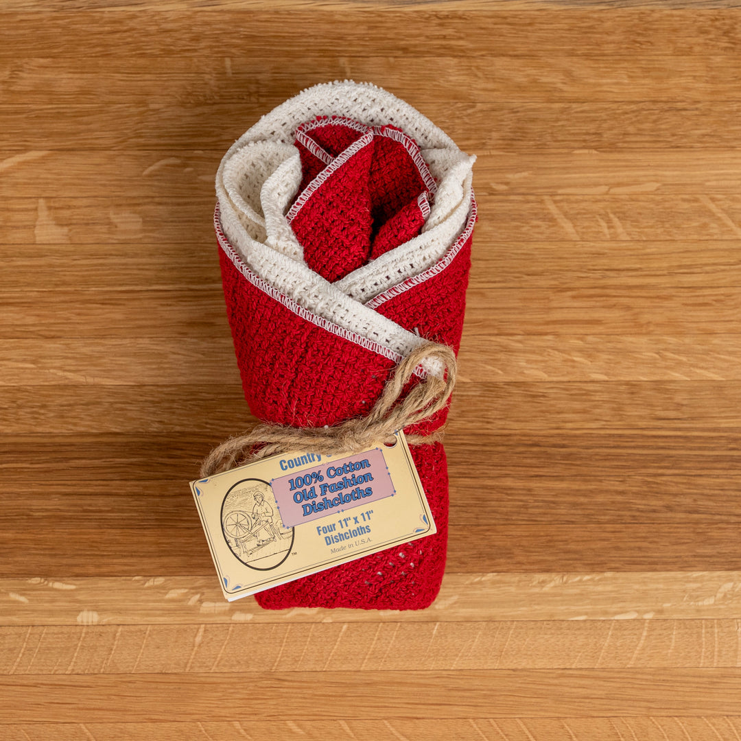 Country Cottons Apple Red Dishcloth Set