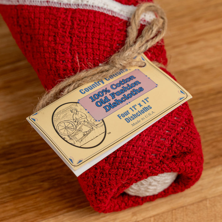 Country Cottons Apple Red Dishcloth Set