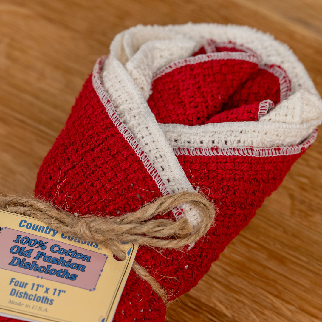 Country Cottons Apple Red Dishcloth Set
