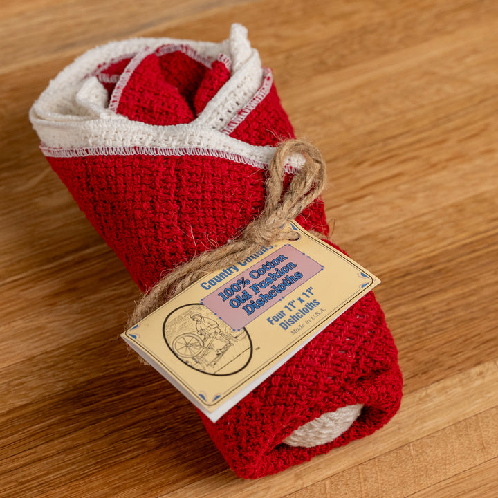 Country Cottons Apple Red Dishcloth Set