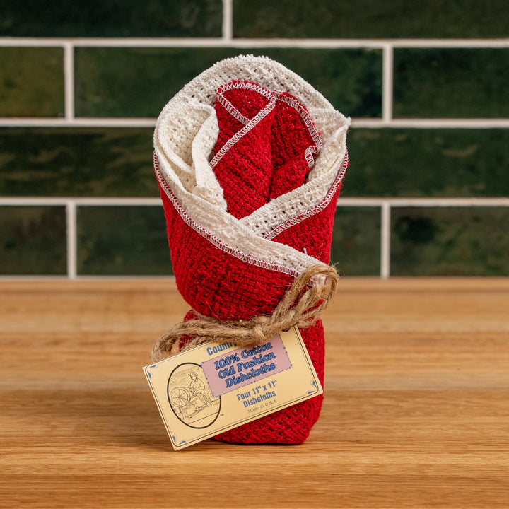 Country Cottons Apple Red Dishcloth Set