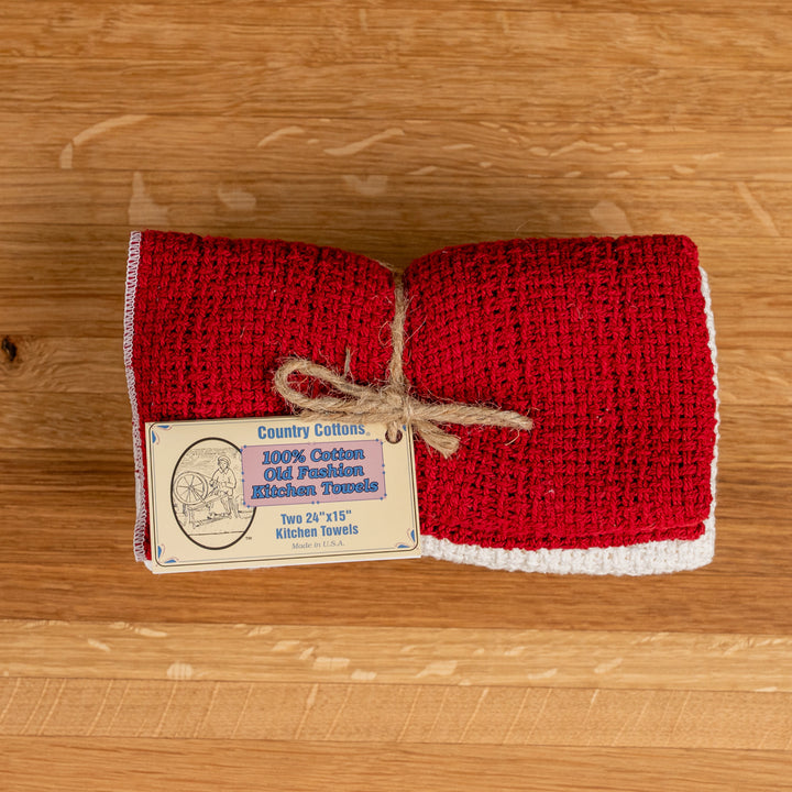 Country Cottons Apple Red Kitchen Towel Set