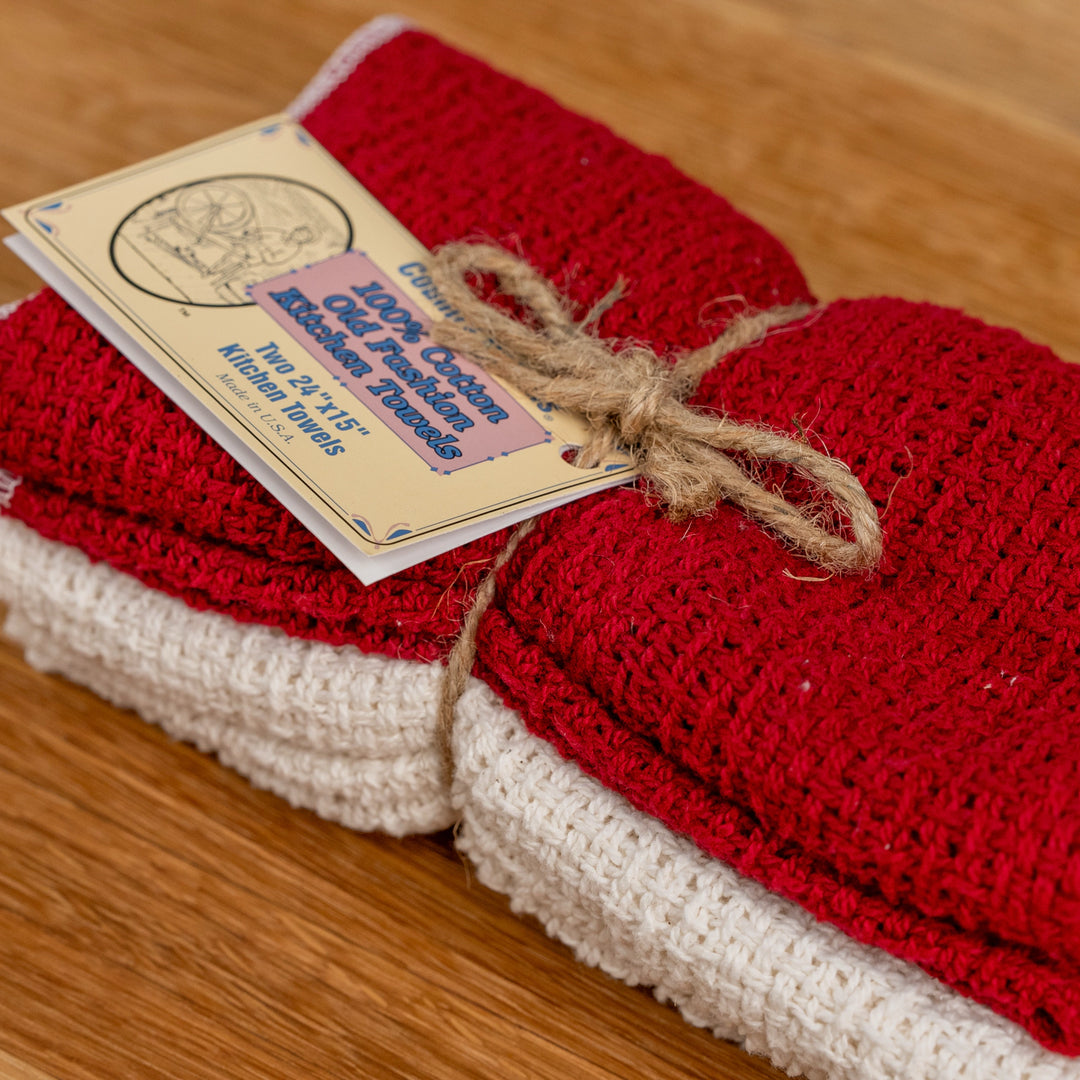 Country Cottons Apple Red Kitchen Towel Set