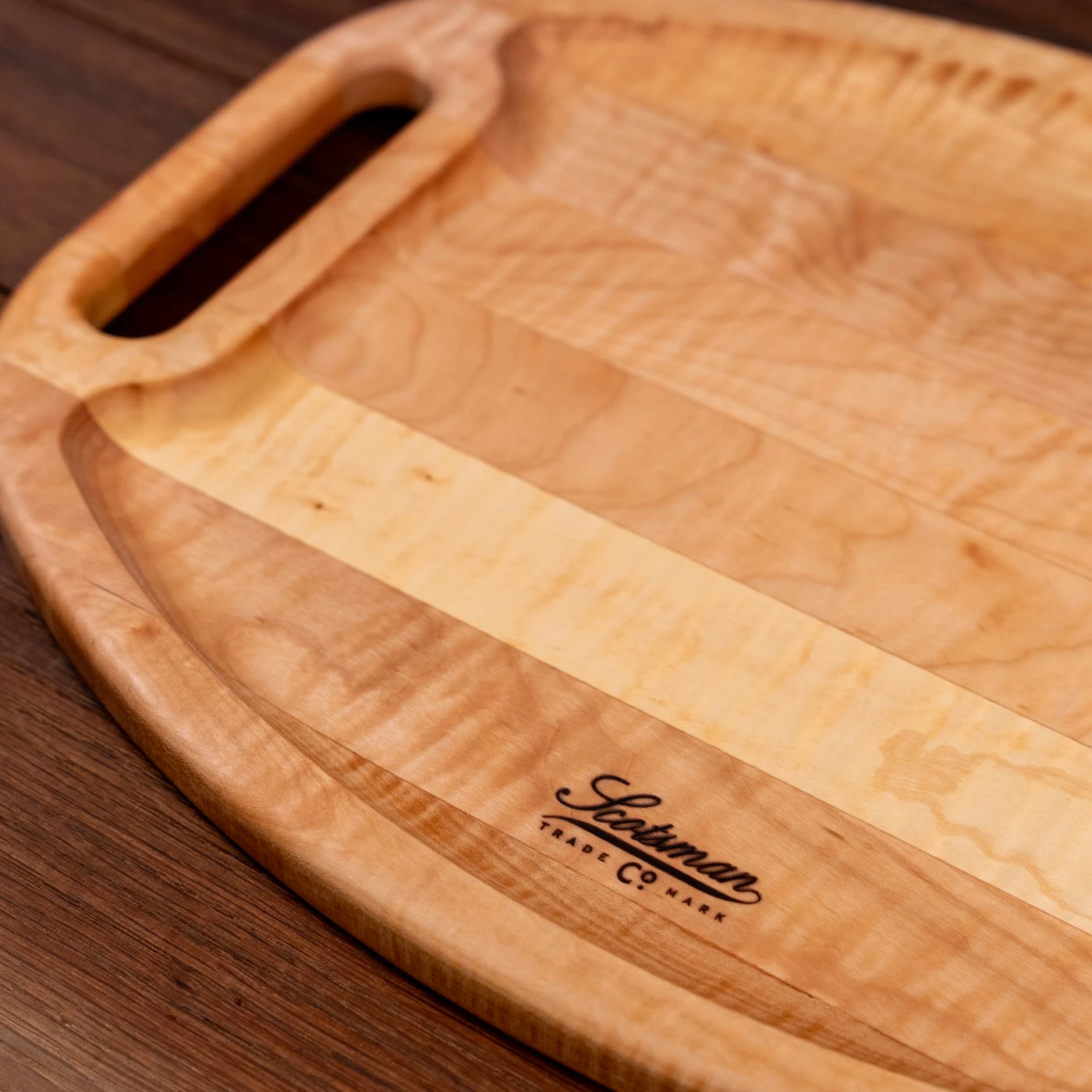 Curly Maple Oval Barbecue Board