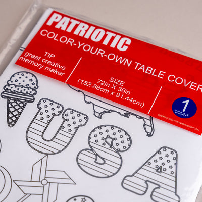 USA Patriotic Coloring Table Cover