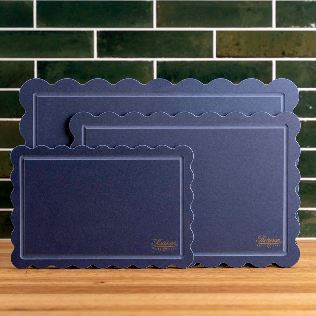 Delta Blue Scalloped Cutting Board