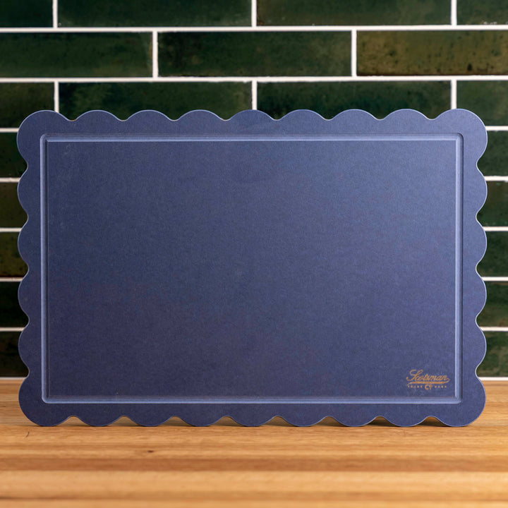 Delta Blue Scalloped Cutting Board