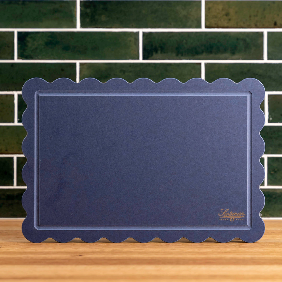 Delta Blue Scalloped Cutting Board