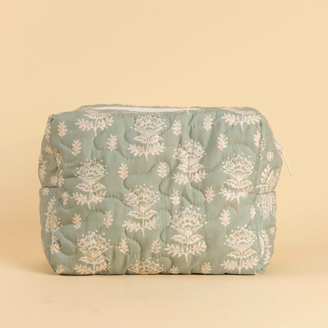 Erin &amp; Ben Co. Clover Sage Quilted Makeup Bag