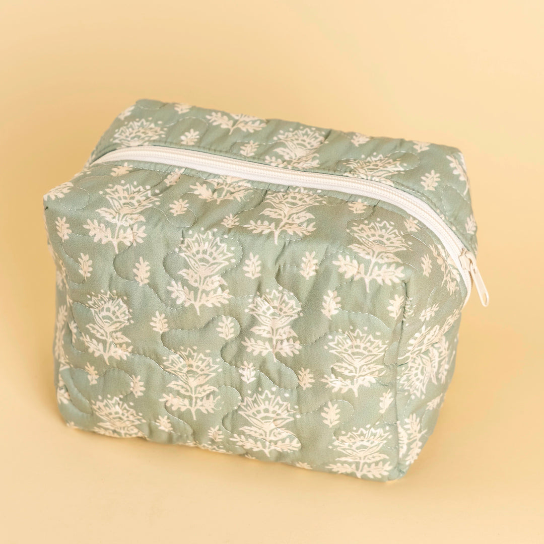 Erin &amp; Ben Co. Clover Sage Quilted Makeup Bag