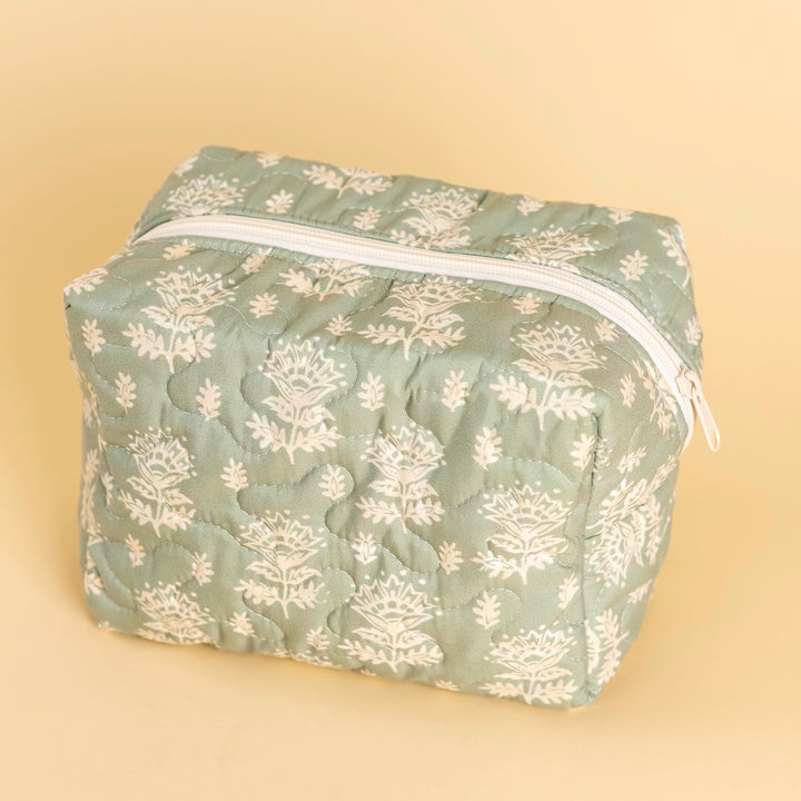 Erin &amp; Ben Co. Clover Sage Quilted Makeup Bag