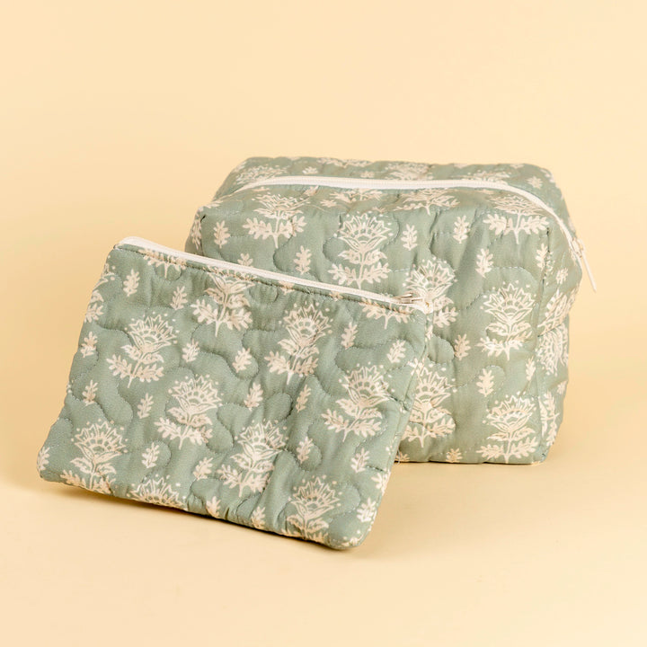 Erin &amp; Ben Co. Clover Sage Quilted Makeup Bag