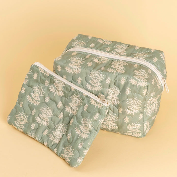 Erin &amp; Ben Co. Clover Sage Quilted Makeup Bag