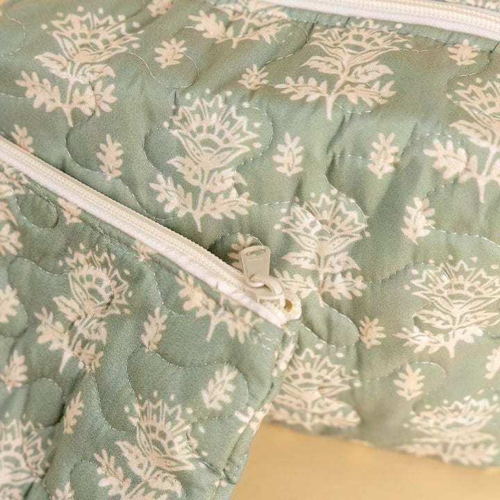 Erin &amp; Ben Co. Clover Sage Quilted Makeup Bag