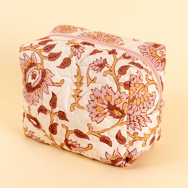 Erin &amp; Ben Co. Heritage Scroll Rose Quilted Makeup Bag