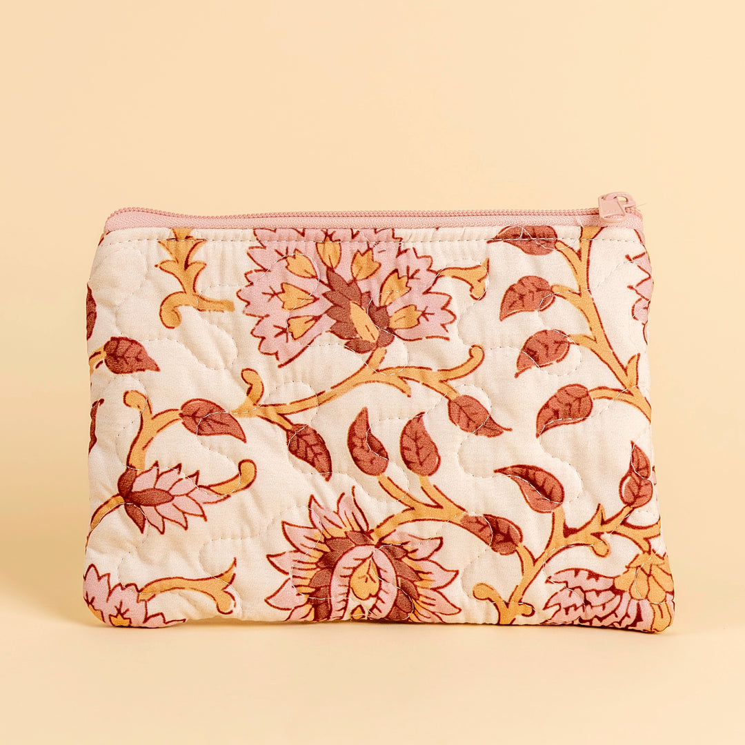 Erin &amp; Ben Co. Heritage Scroll Rose Quilted Makeup Bag