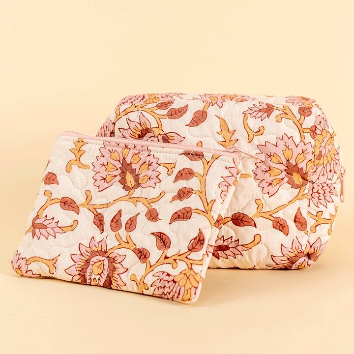 Erin &amp; Ben Co. Heritage Scroll Rose Quilted Makeup Bag
