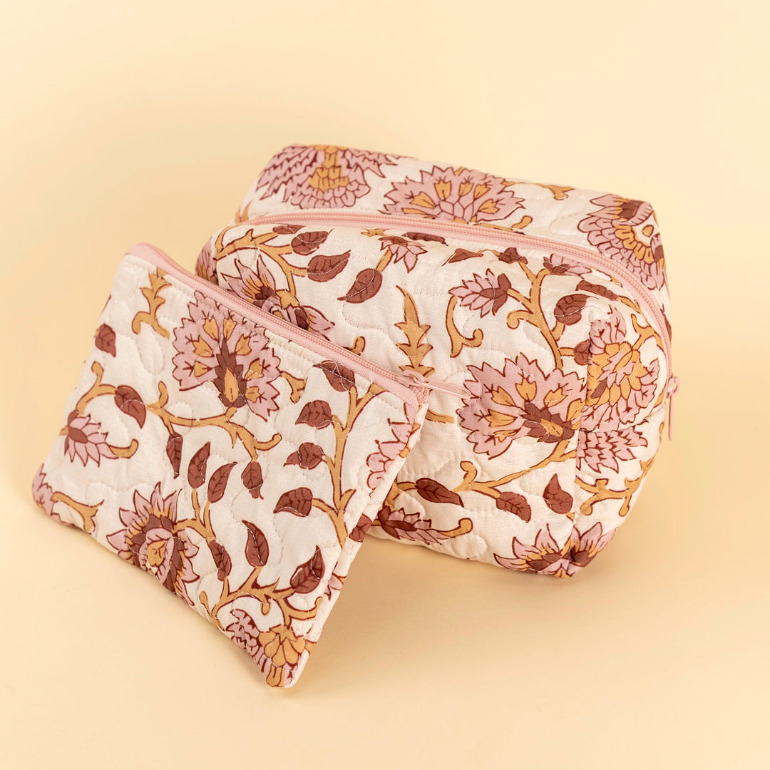Erin &amp; Ben Co. Heritage Scroll Rose Quilted Makeup Bag